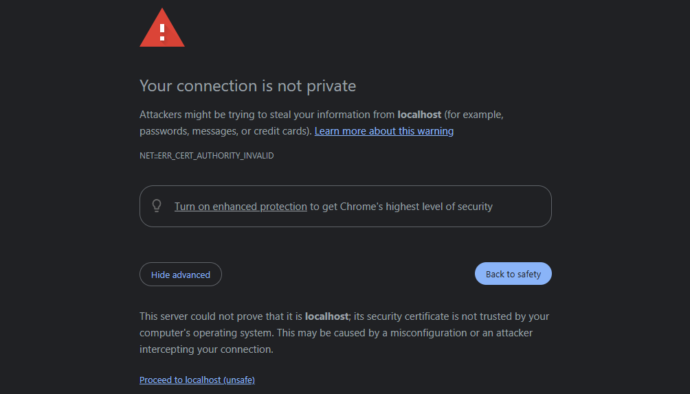 Connection is not secure